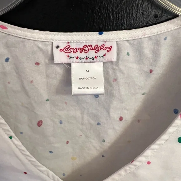 Vintage Lanz of Salzburg Sleeveless White Color Pop Floral Midi Dress - Picture 4 of 6